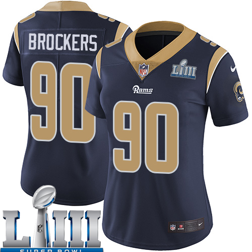 Women Los Angeles Rams #90 Brockers dark blue Nike Vapor Untouchable Limited 2019 Super Bowl LIII NFL Jerseys